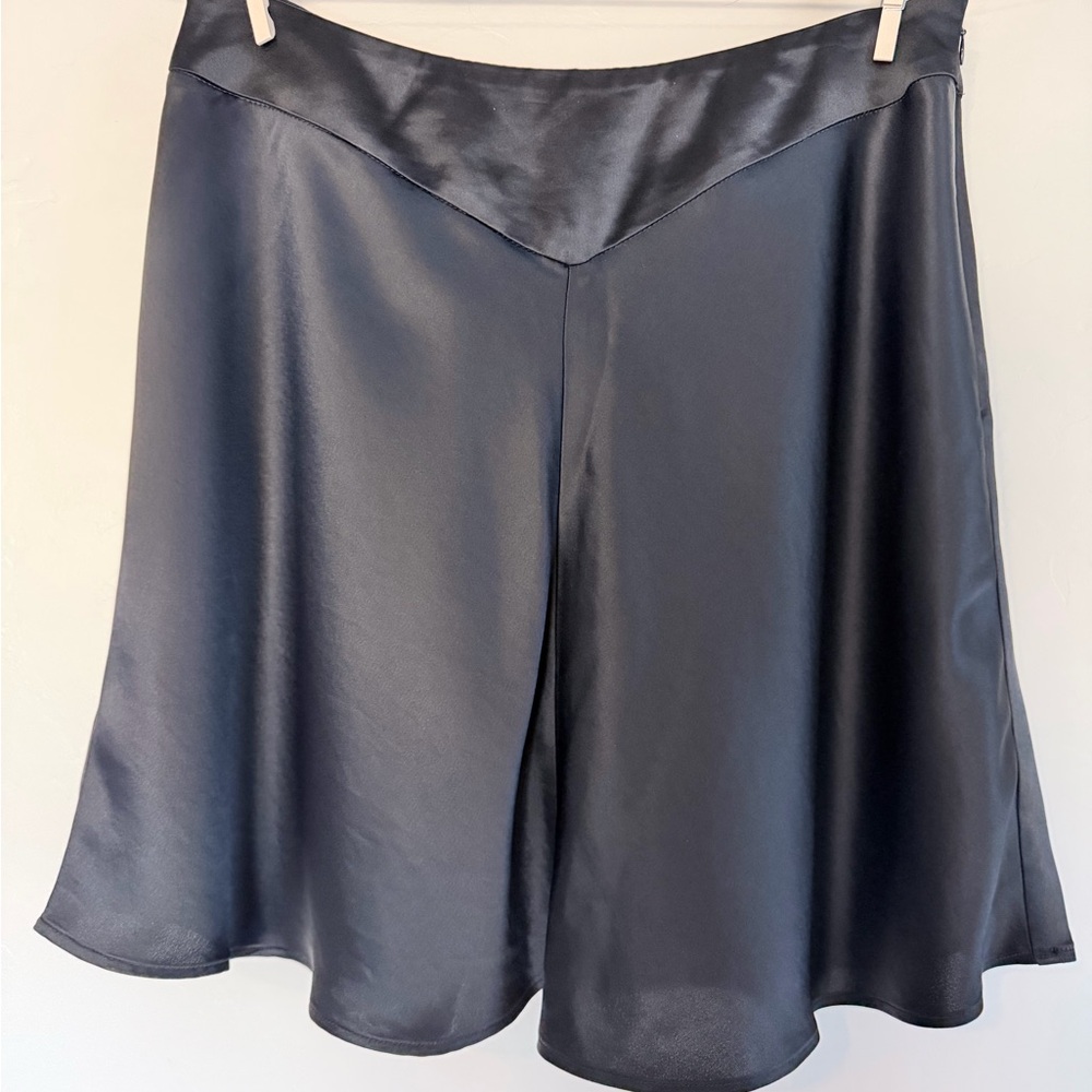 Boden Satin Skirt in Dark Gray